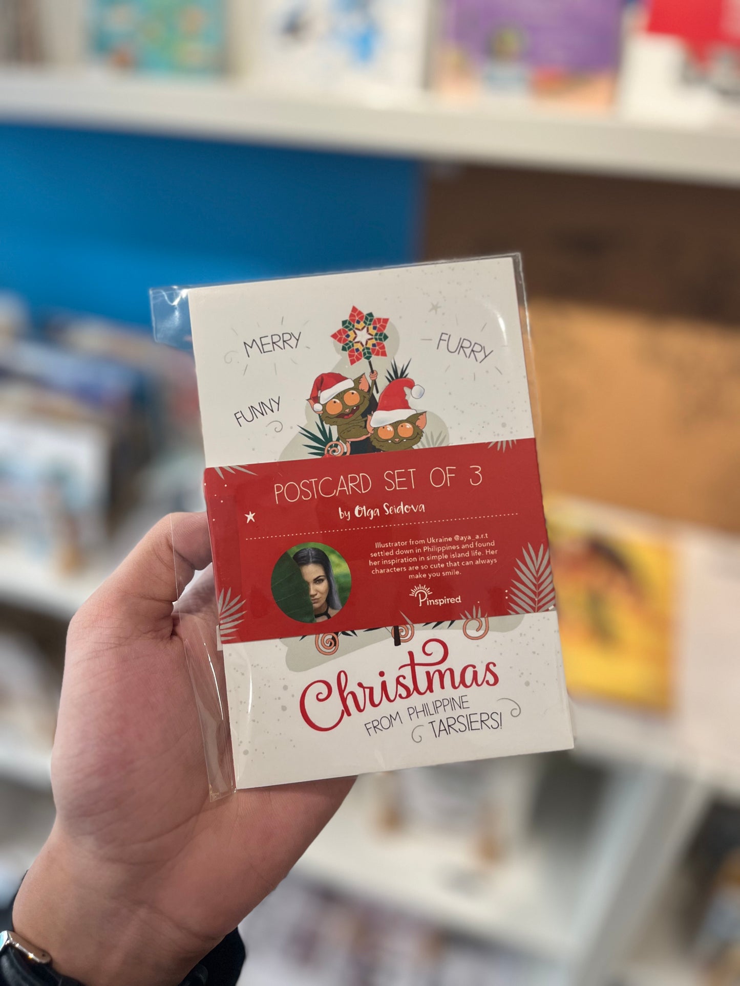 Christmas from Philippine Tarsiers Postcard set of 3