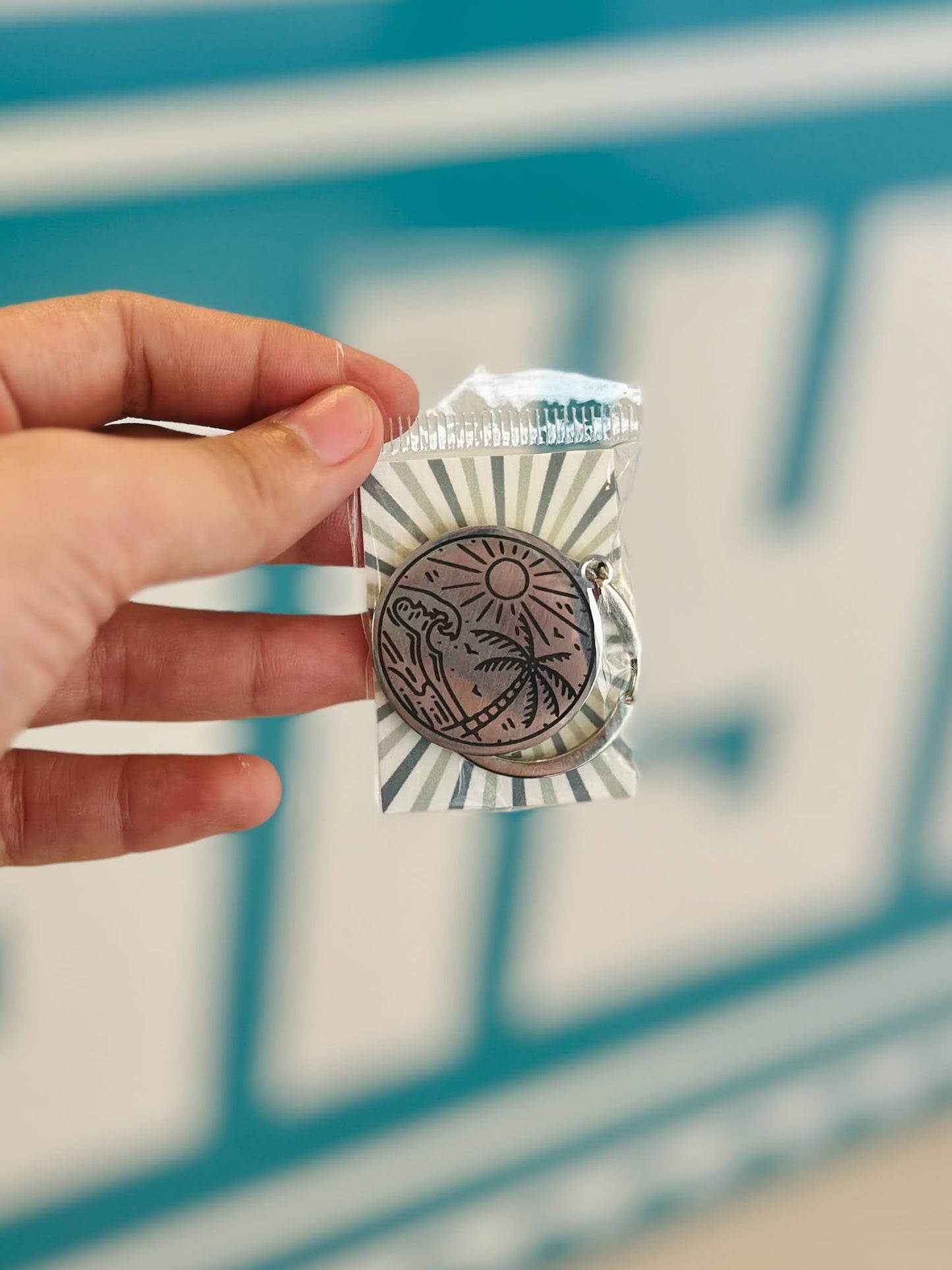 Black Sun and Sea Keychain