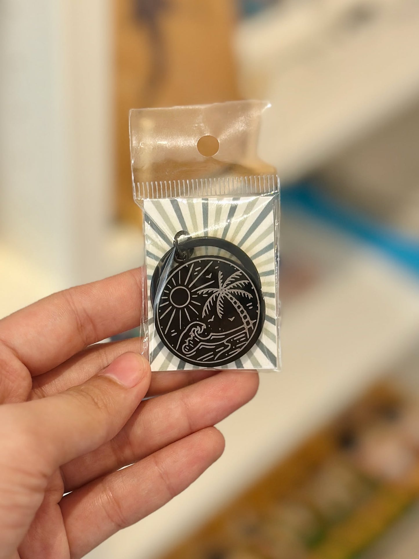 Black Sun and Sea Keychain