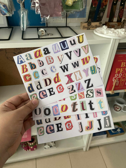 Magazine Letters Sticker (set of 3)