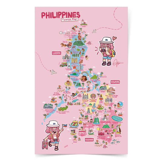 Pink Map of the Philippines Poster