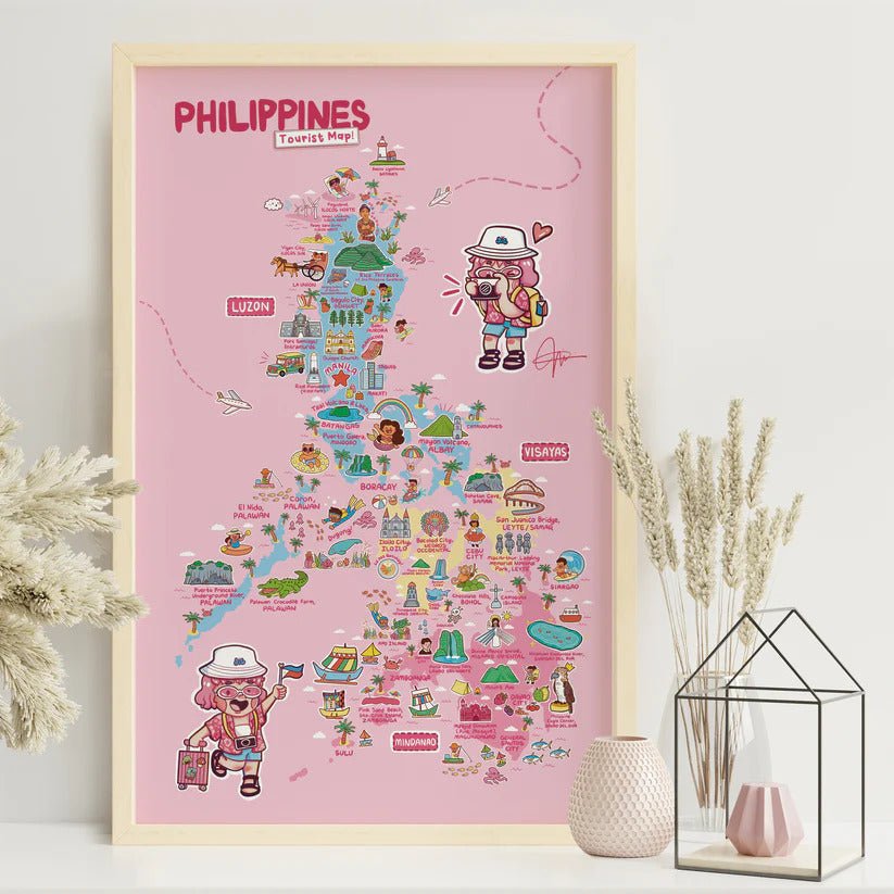 Pink Map of the Philippines Poster