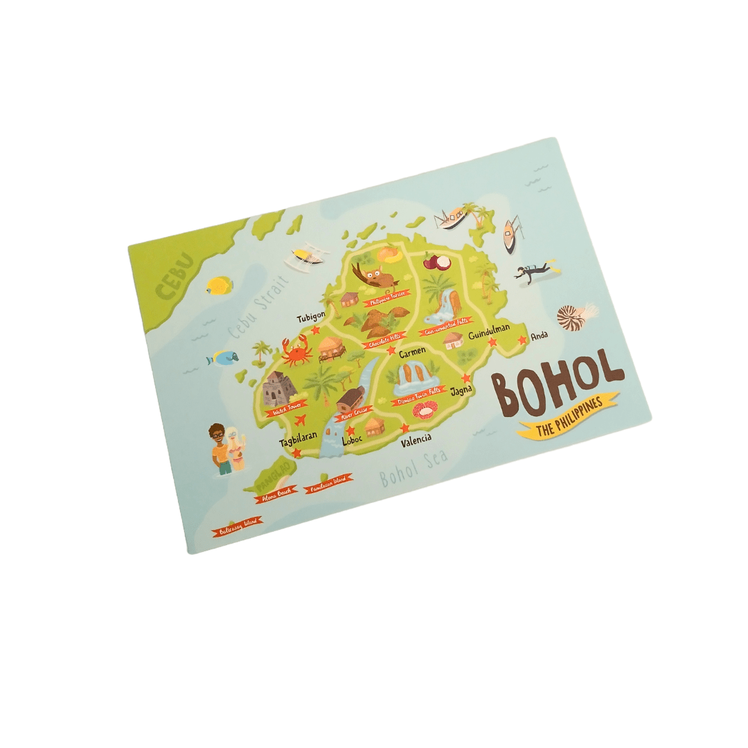 Bohol Illustrated Map Postcard