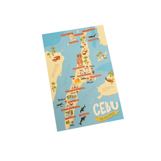 Cebu Illustrated Map Postcard