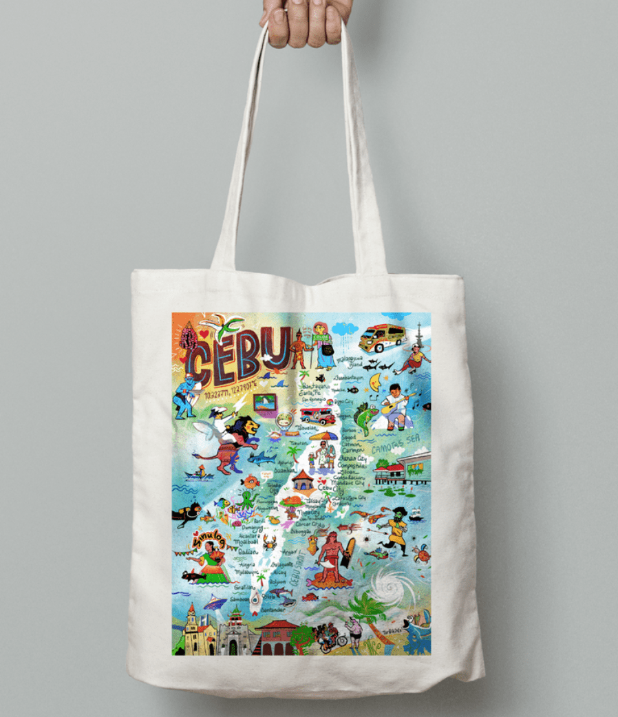 Map of Cebu Tote Bag by Victor Cantal