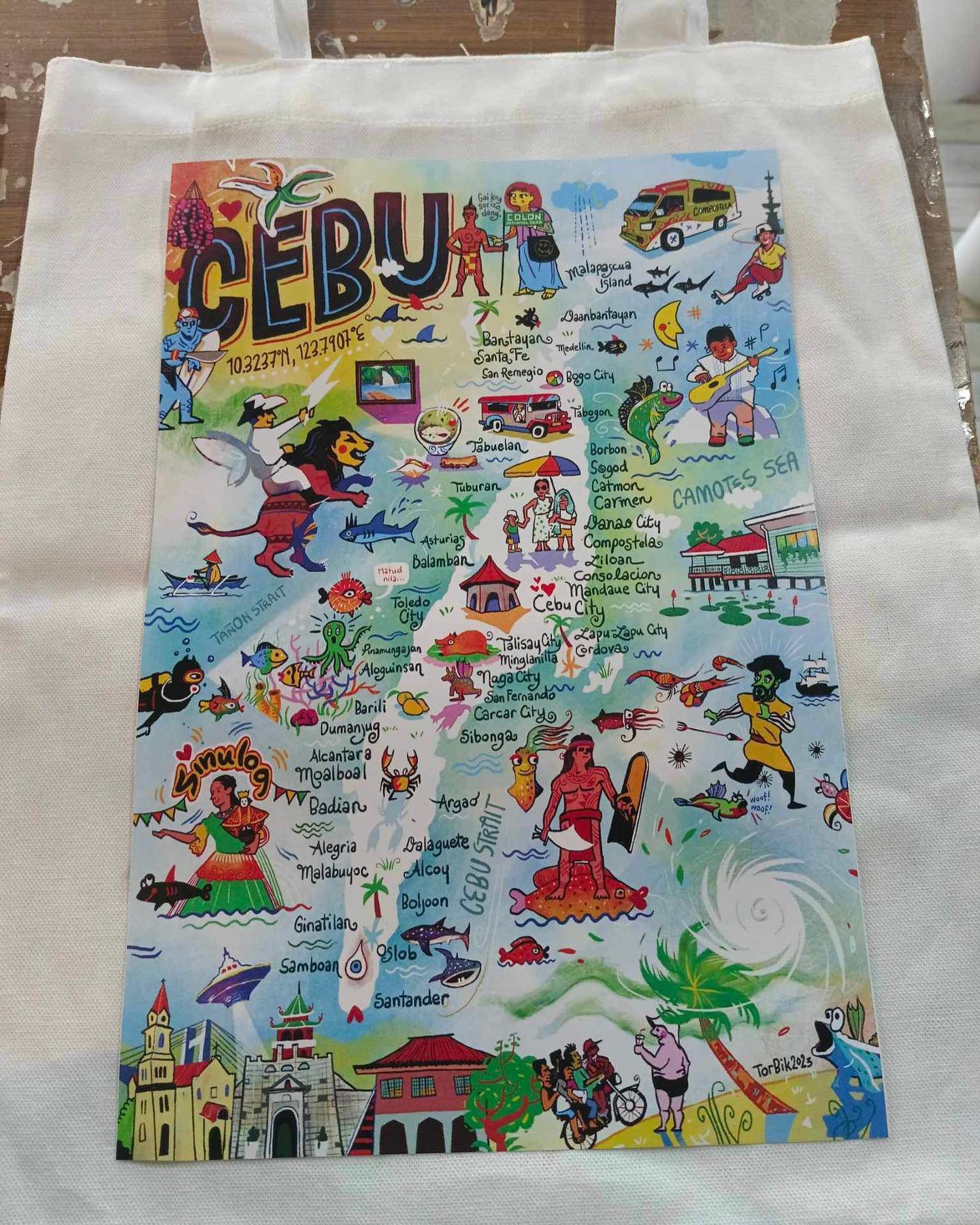 Map of Cebu Tote Bag by Victor Cantal