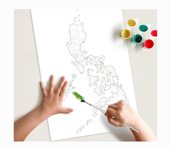 Blank Map of the Philippines in Watercolor Paper