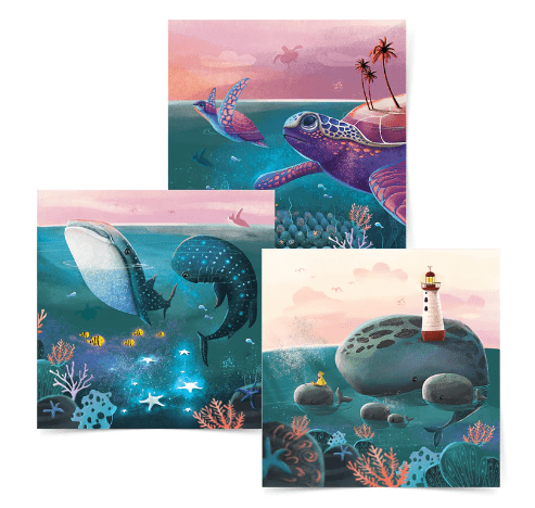 I Lost My Heart To The Sea Art Prints (Set Of 3)