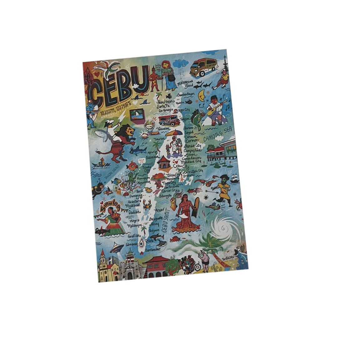 Map of Cebu Postcard by Victor Cantal