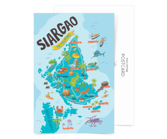 Siargao Illustrated Map Postcard